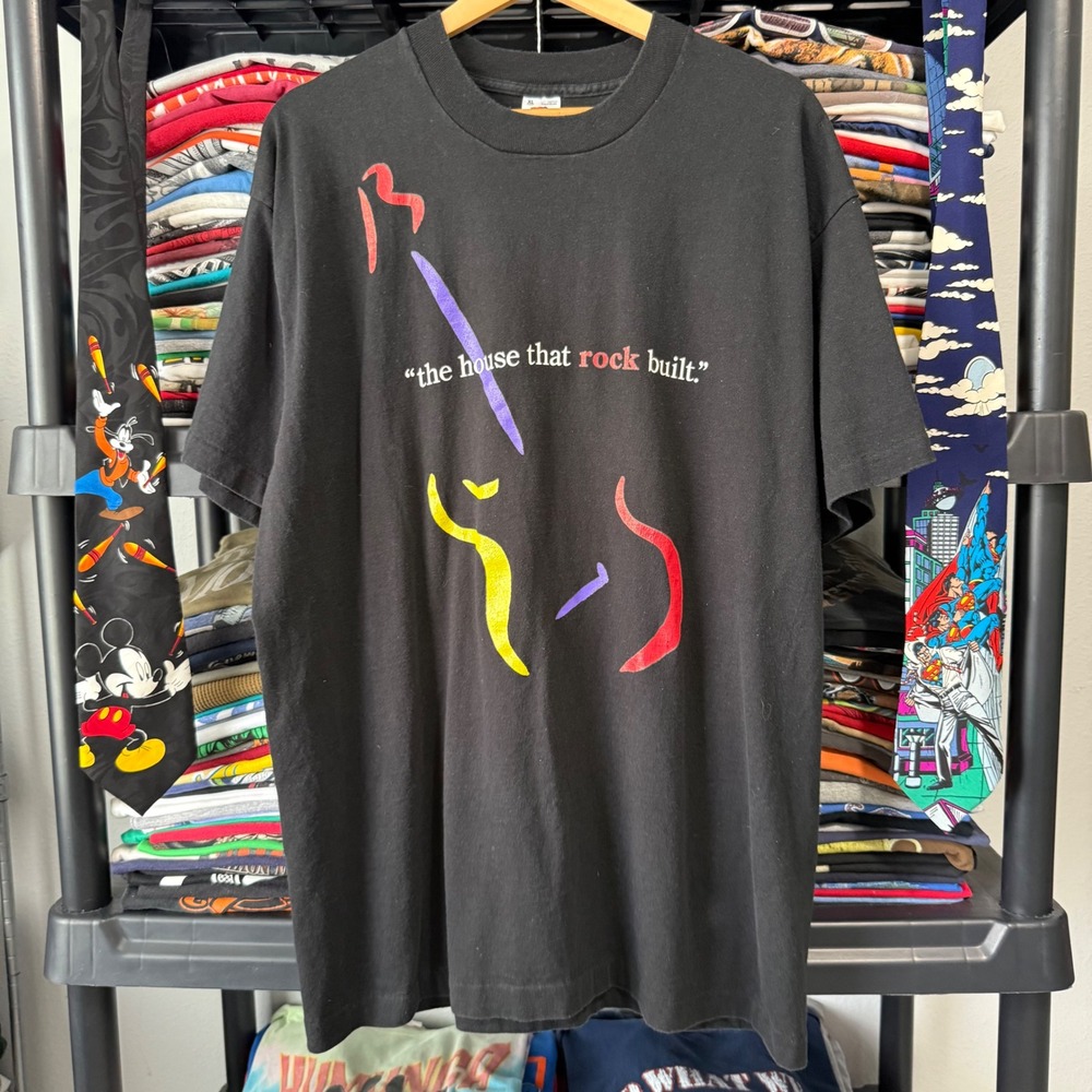 Vintage 90s Black Rock And Roll Hall Of Fame Museum Graphic T-Shirt XL